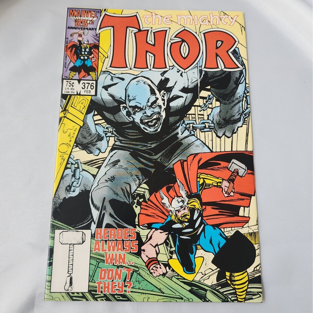 The Mighty Thor #376 Comic Book 1987 Marvel Comics 25th Anniversary FN Clean OG